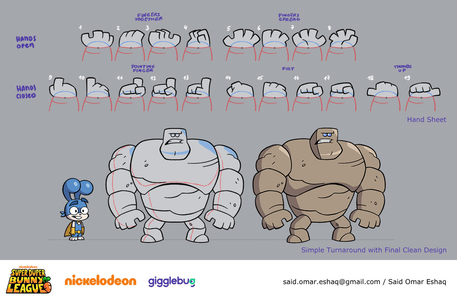 Super Duper Bunny League - Rock Guys Hand Sheet And Turnaround